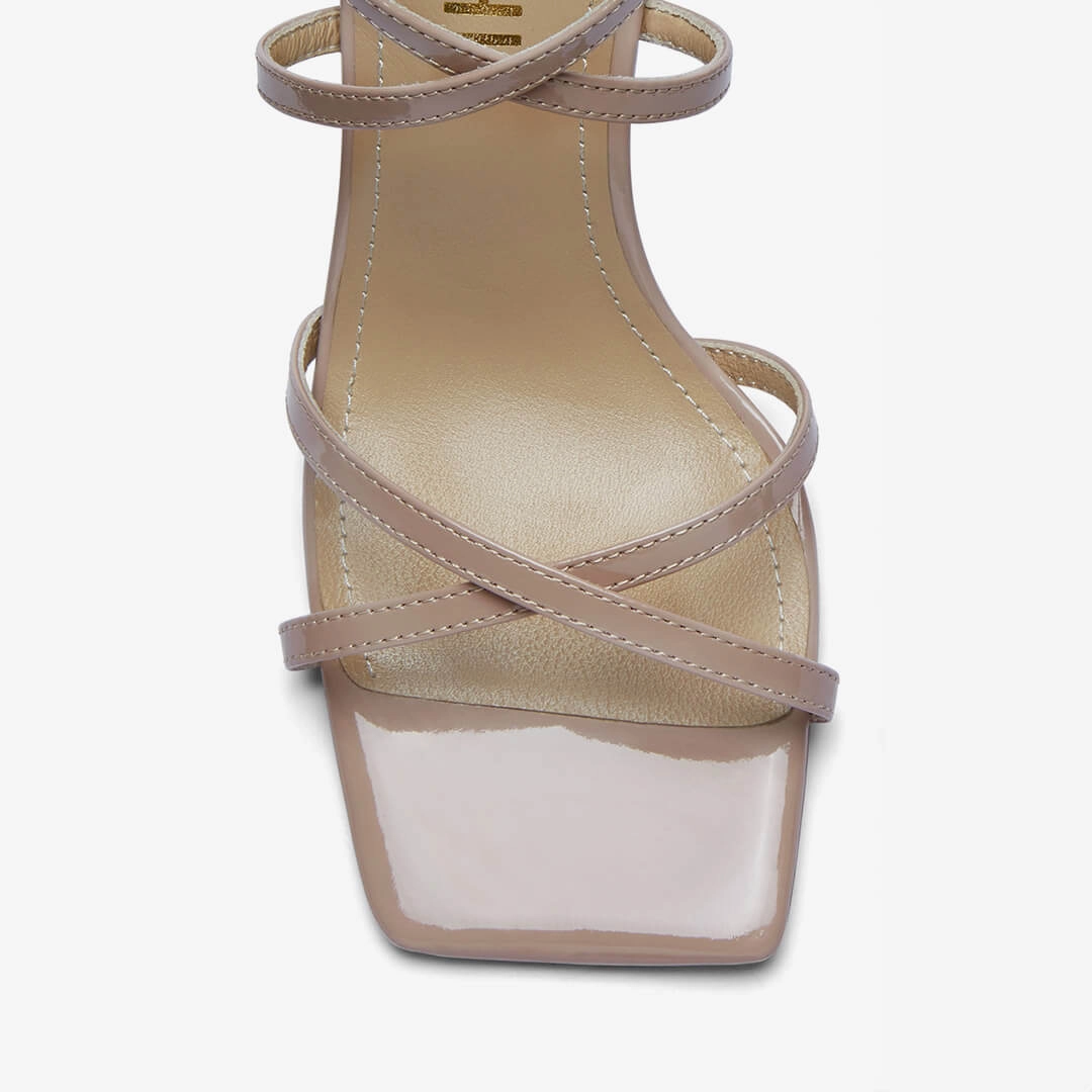 *ADAGIO - beige patent strappy sandals
