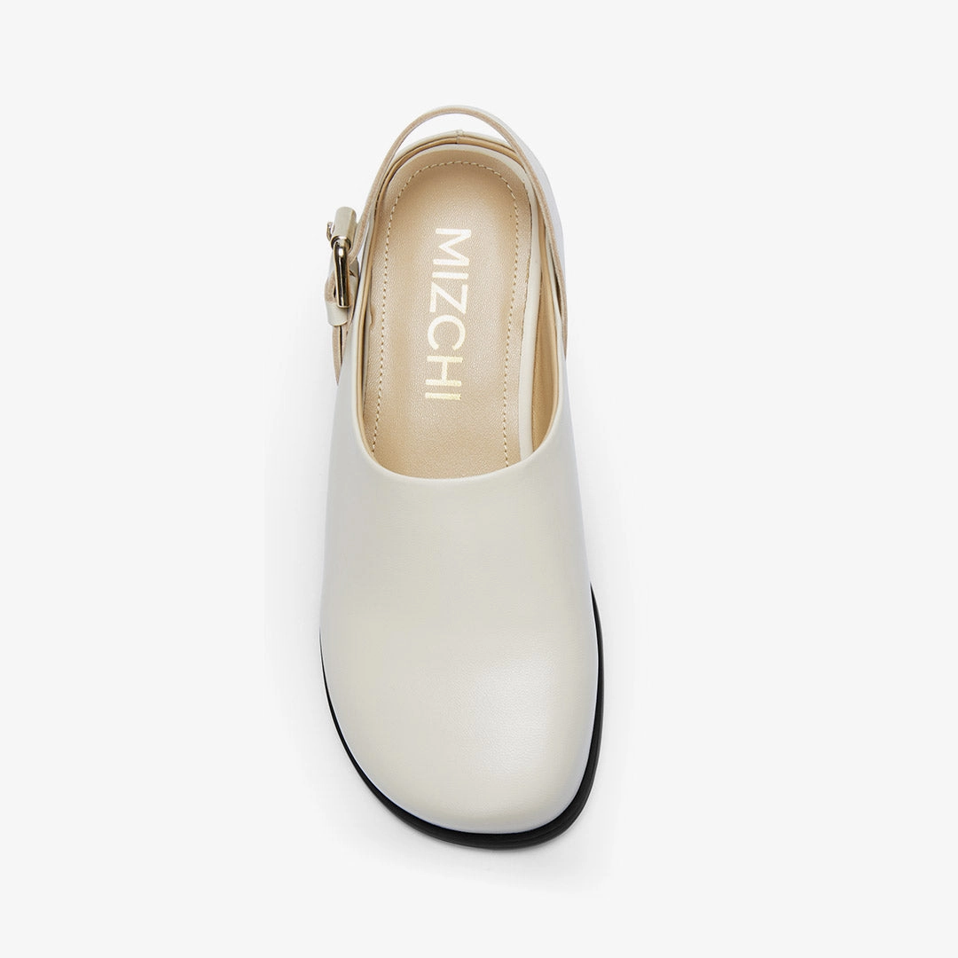 *ADORO - ivory leather clogs