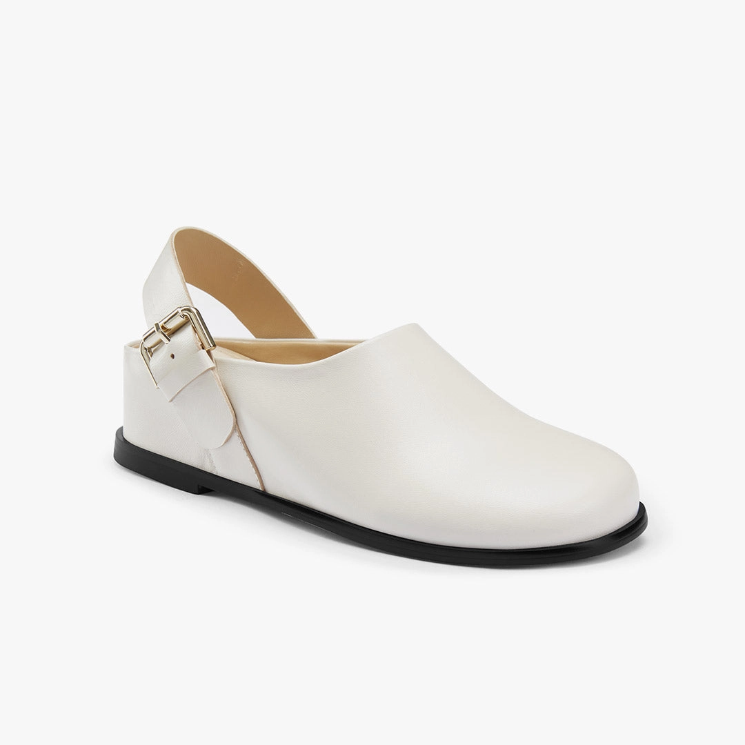 *ADORO - ivory leather clogs