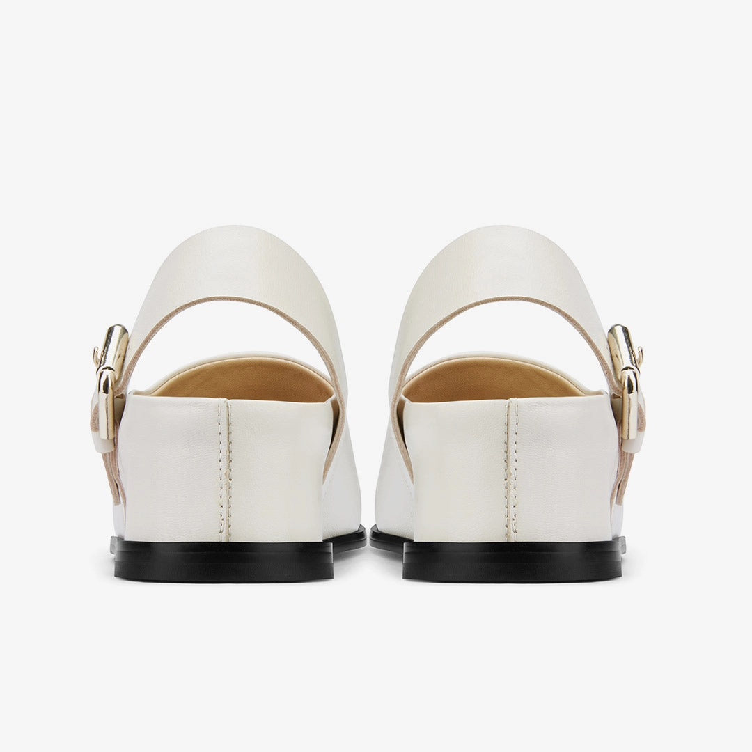 *ADORO - ivory leather clogs