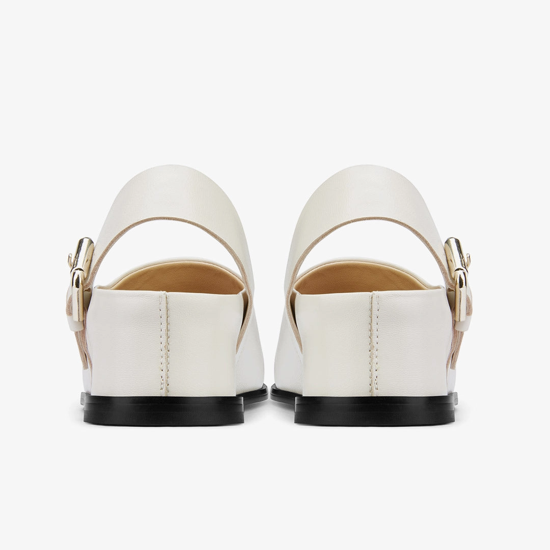 *ADORO - ivory leather clogs
