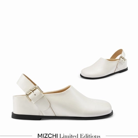 *ADORO - ivory leather clogs 