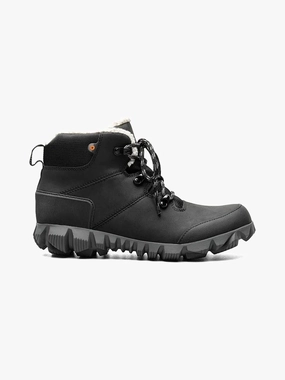 'BOGS' Women's Arcata Urban WP Leather Mid Boot - Black Hiking Shoes Heel Blisters