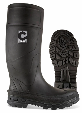 'Chinook' Men's 14" Kickaxe Regrind WP Rubber Boot - Black Best Budget Friendly Hiking Shoes