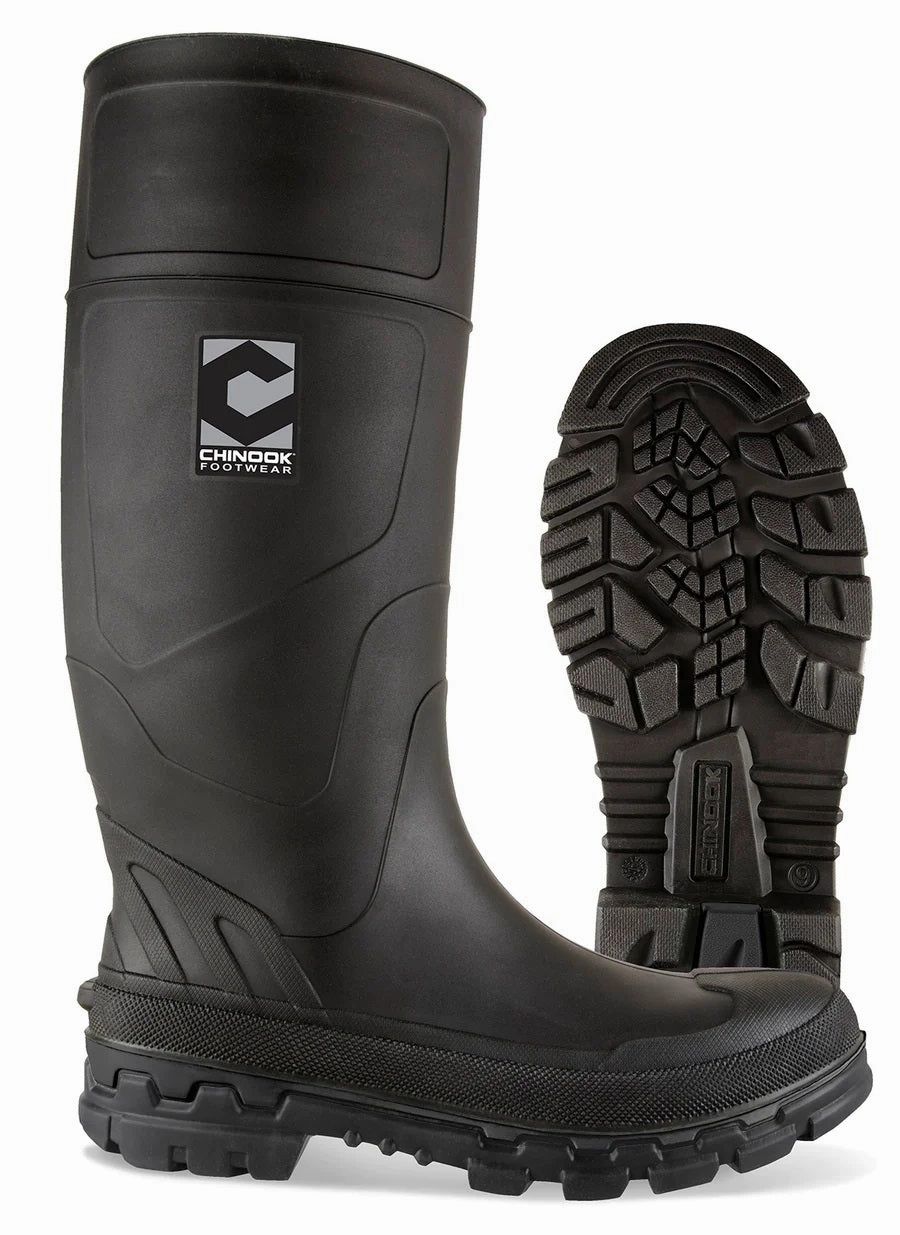 'Chinook' Men's 14" Kickaxe Regrind WP Rubber Boot - Black Waterproof Hiking Shoes For Nearby