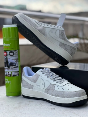  Customized Nike Air Force 1 Low - Off-White & Light Blue Gucci Collab