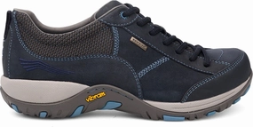 Non Slip Waterproof Kitchen Shoes 'Dansko' Women's WP Paisley - Navy Milled Nubuck