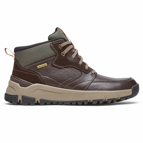 'Dunham' Men's Glastonbury WP Mid Hiker - Brown Best Trail Running And Hiking Shoes