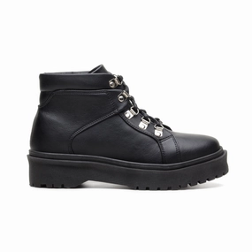 'Gen' vegan leather lace-up boot by Zette Shoes - black Waterproof Dude Shoes