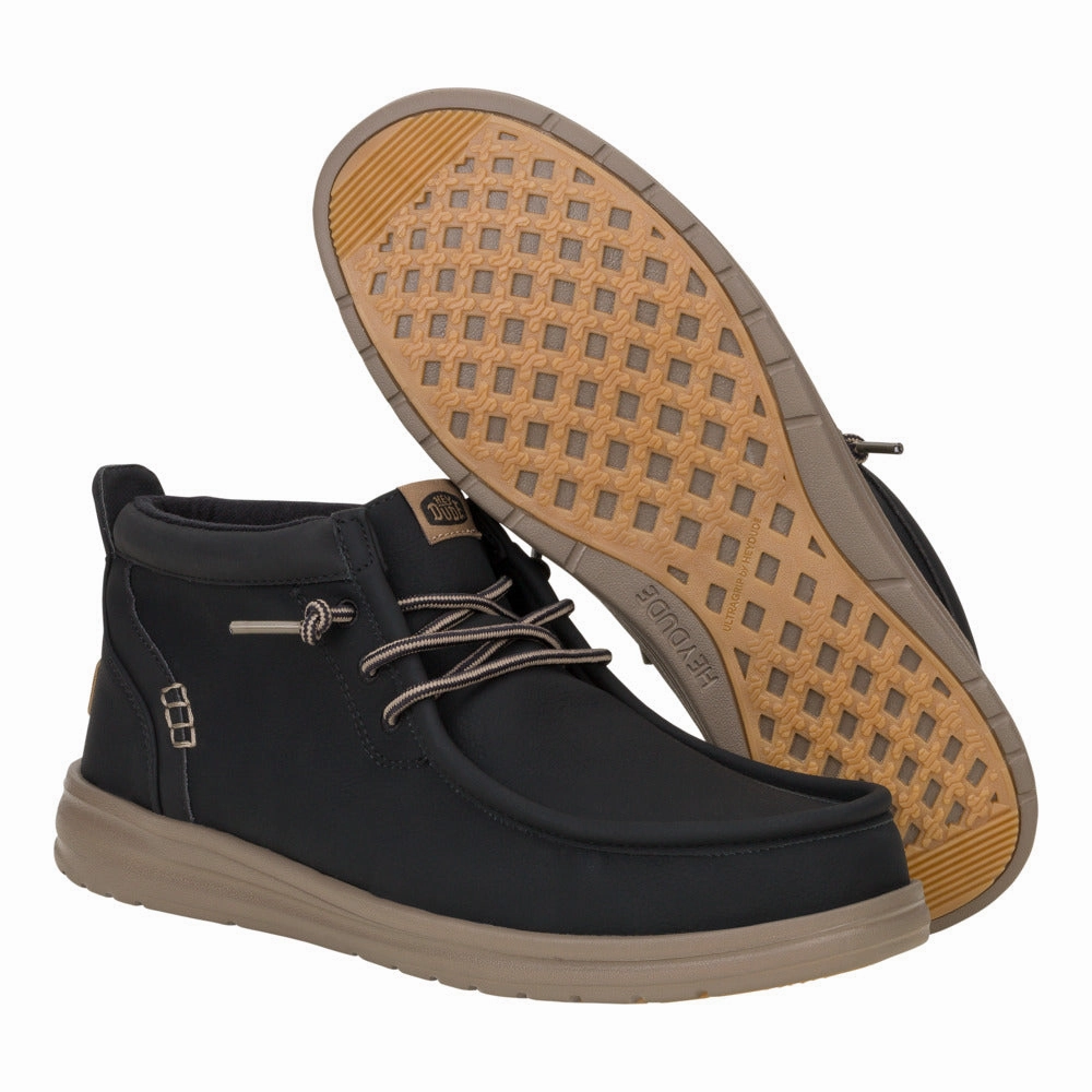 Hiking Shoes Proof 'HEY DUDE' Men's Wally Mid Griper Classic - Black/ Walnut