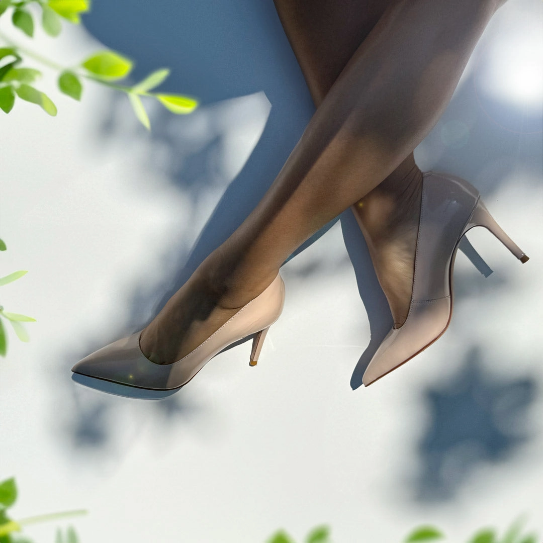 *Kayte - Beige Patent Classic Pump