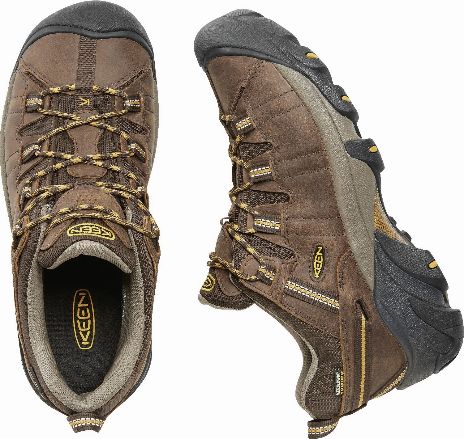 Laces Vs Velcro Climbing Shoes 'Keen Outdoor' Men's Targhee II WP Hiker - Cascade Brown / Golden Yellow