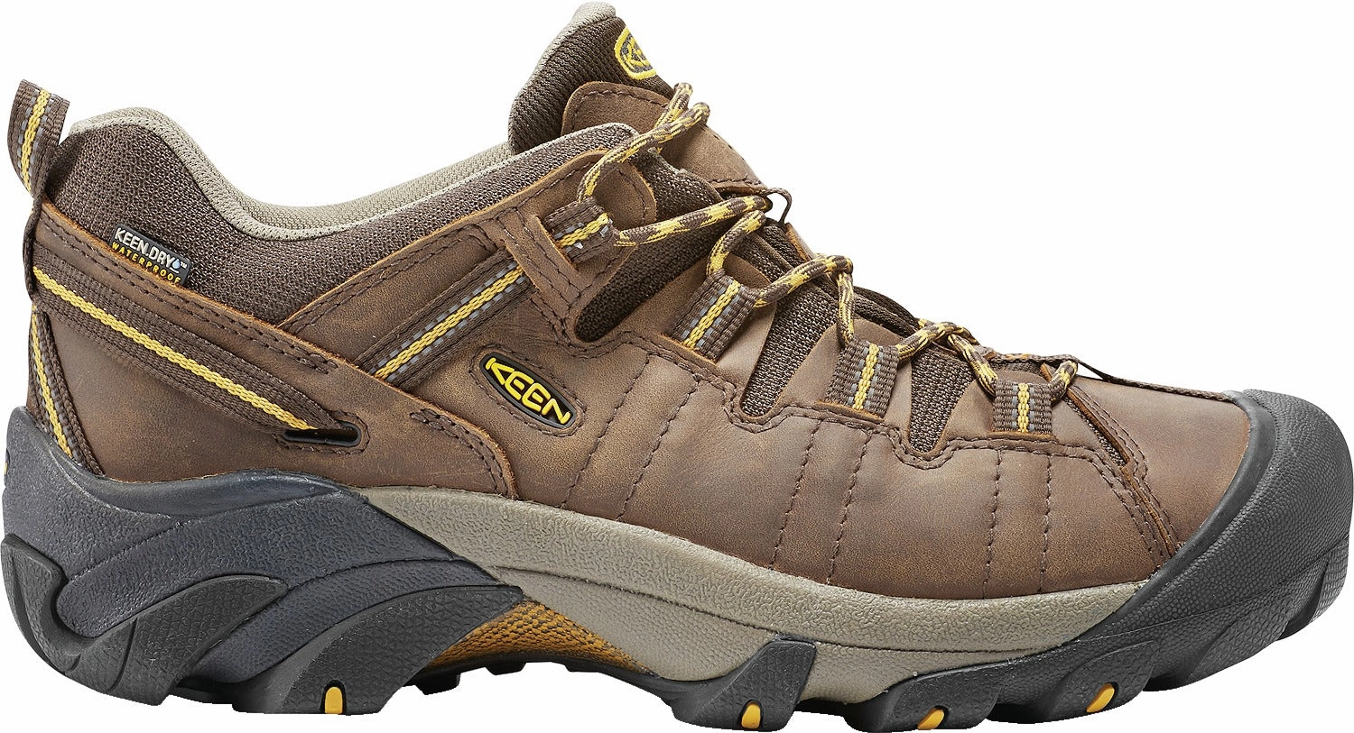 'Keen Outdoor' Men's Targhee II WP Hiker - Cascade Brown / Golden Yellow Best Hiking Shoes For Pain