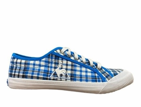 Le Coq Sportif scarpa sneakers in tela da donna a quadretti Deuville Summer 1311581 blu 