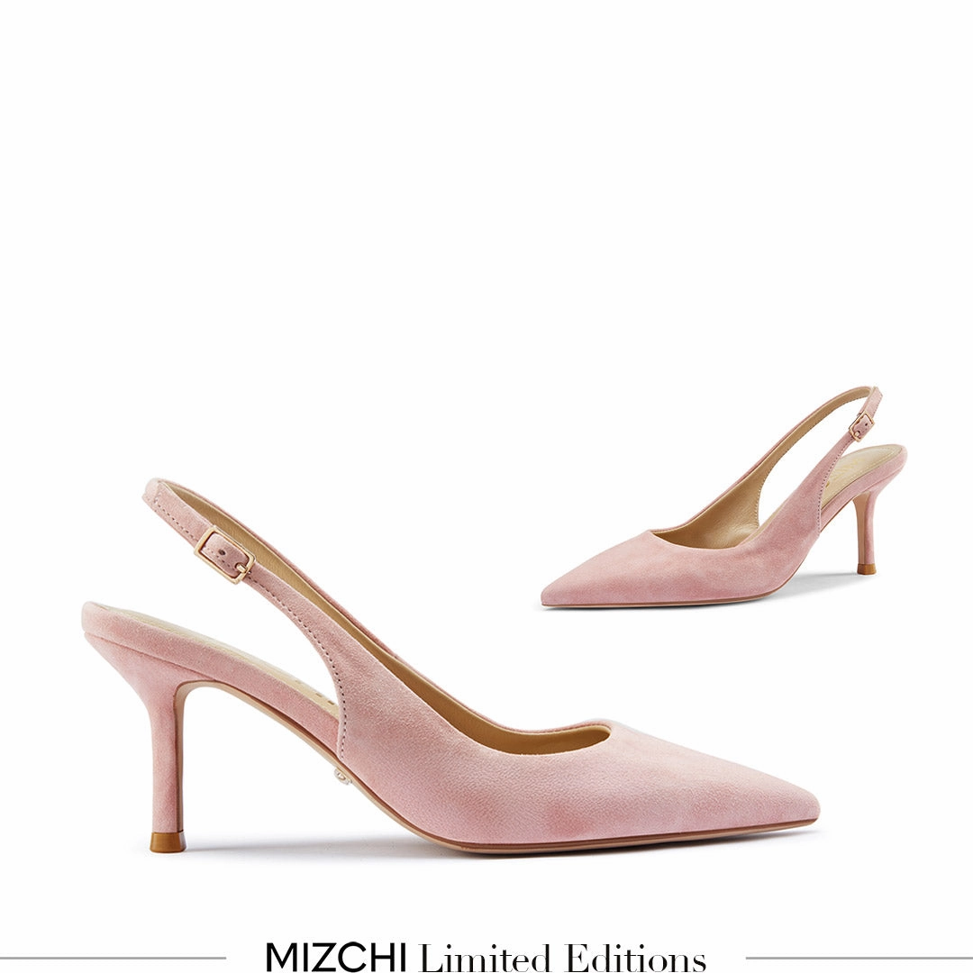 *Lena 75 - pink suede slingback