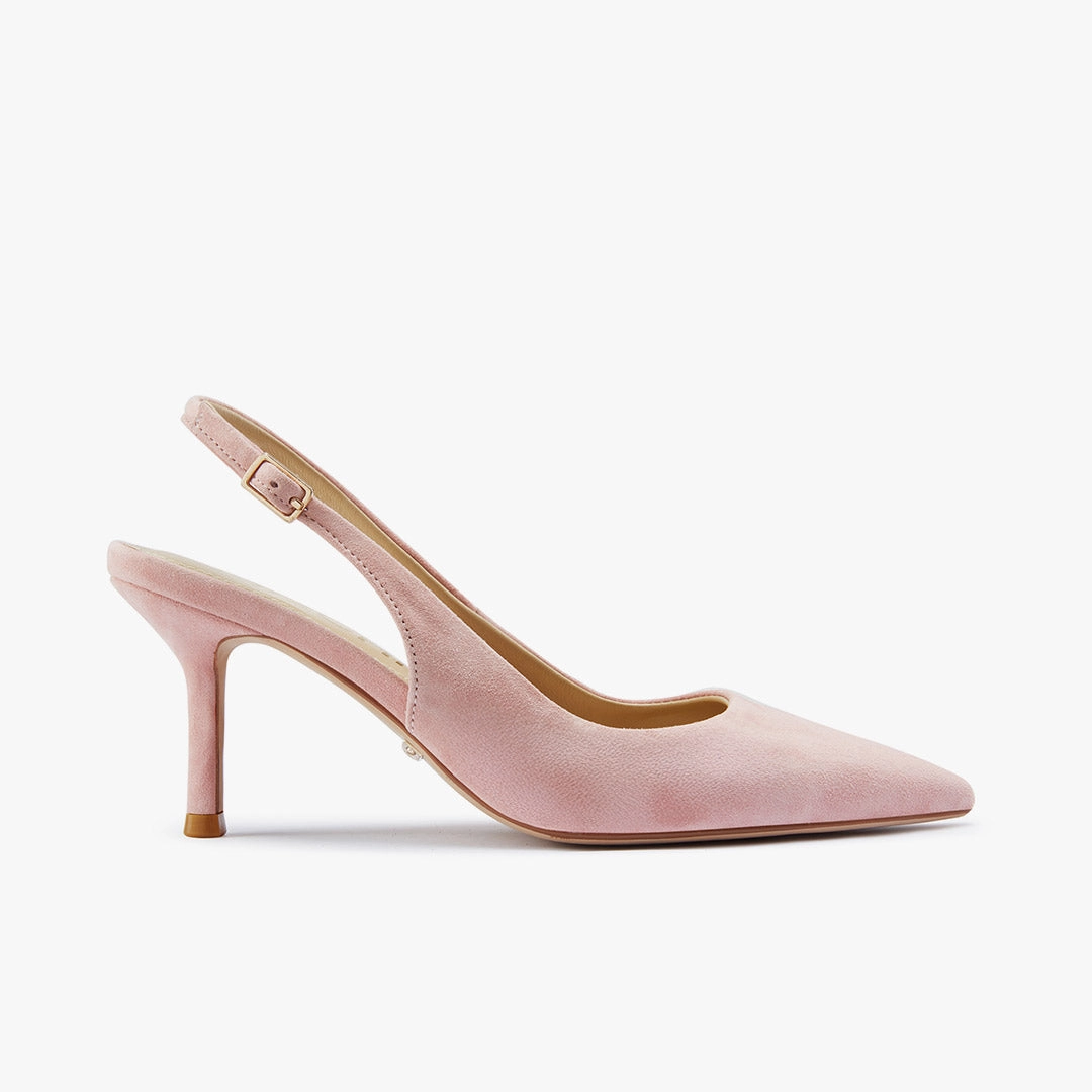 *Lena 75 - pink suede slingback