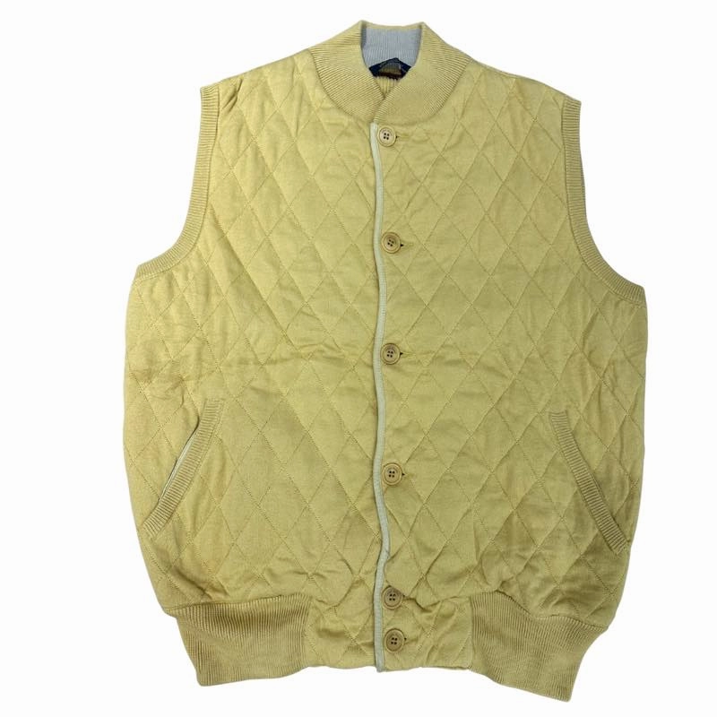 Loro Piana Quilted Button Front Sweater Vest Yellow - Pre-Owned Size M