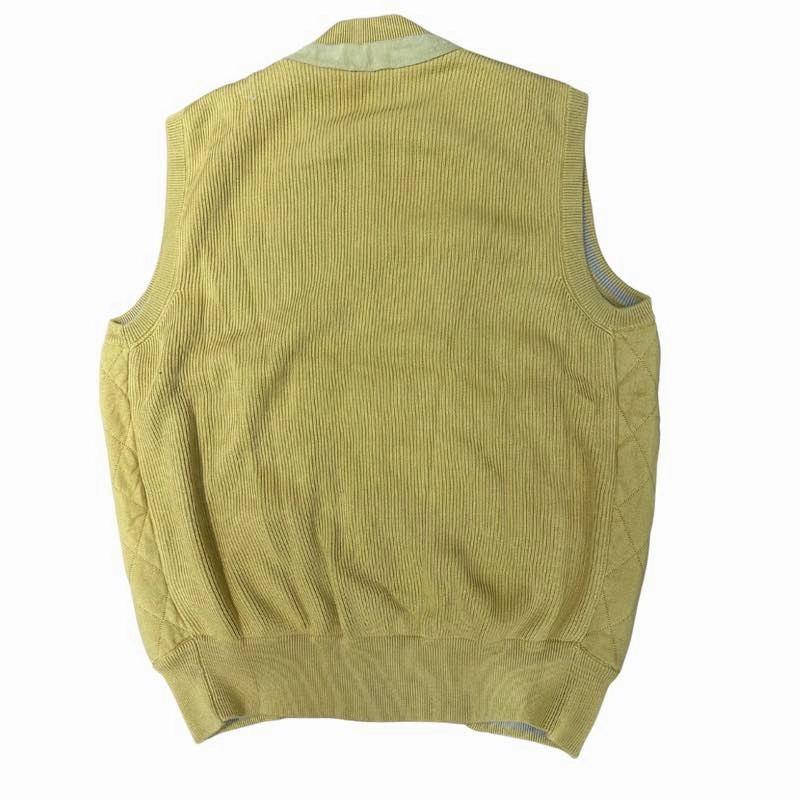 Loro Piana Quilted Button Front Sweater Vest Yellow - Pre-Owned Size M
