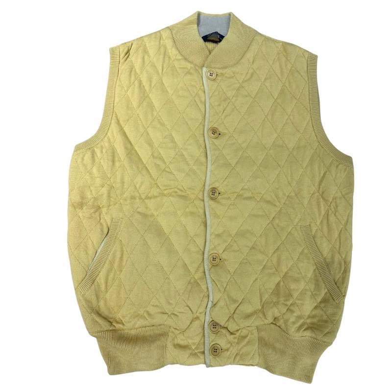 Loro Piana Quilted Button Front Sweater Vest Yellow - Pre-Owned Size M