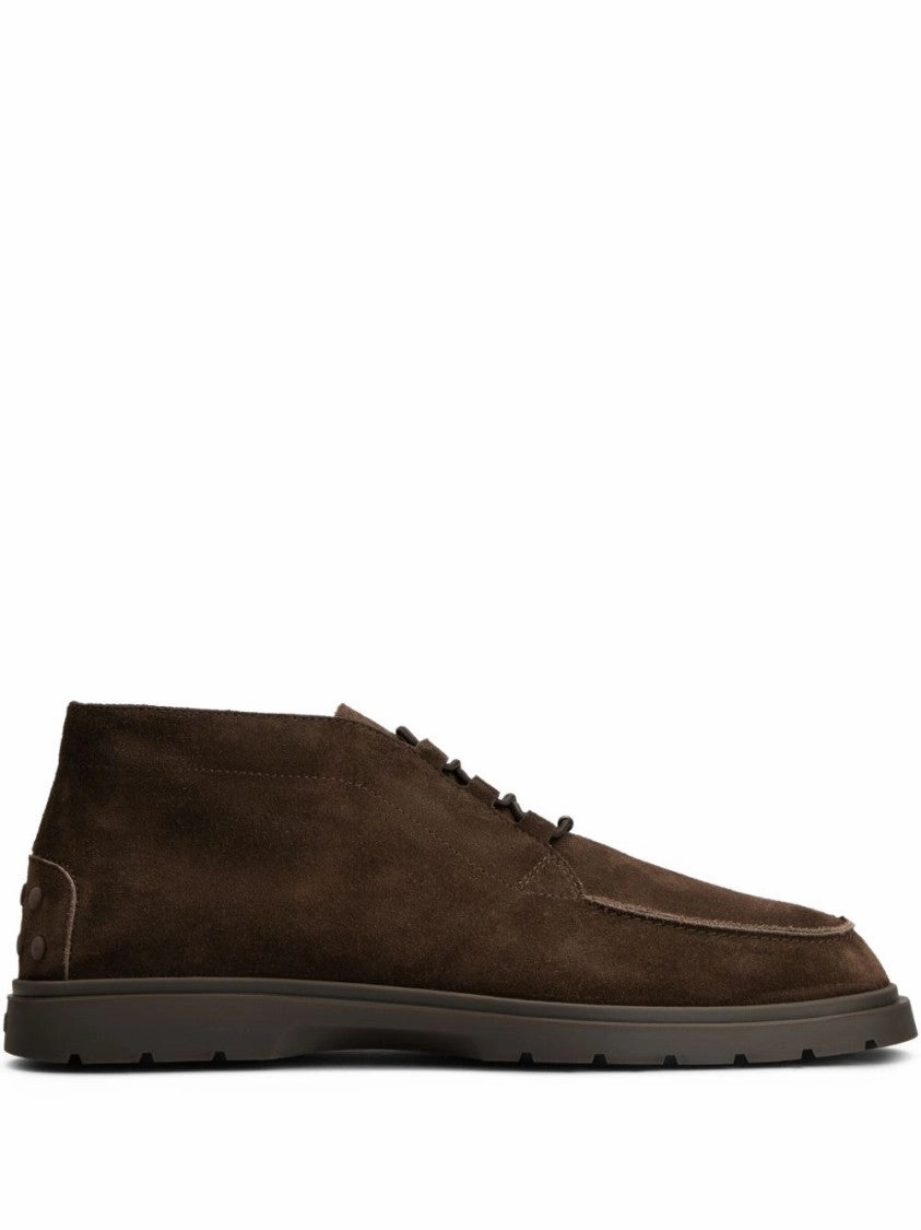  Low-Top Lace-Up Shoes In Smooth Suede