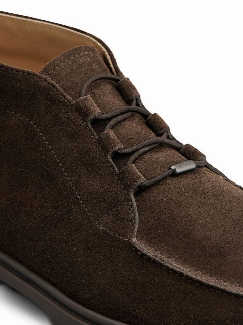 Low-Top Lace-Up Shoes In Smooth Suede