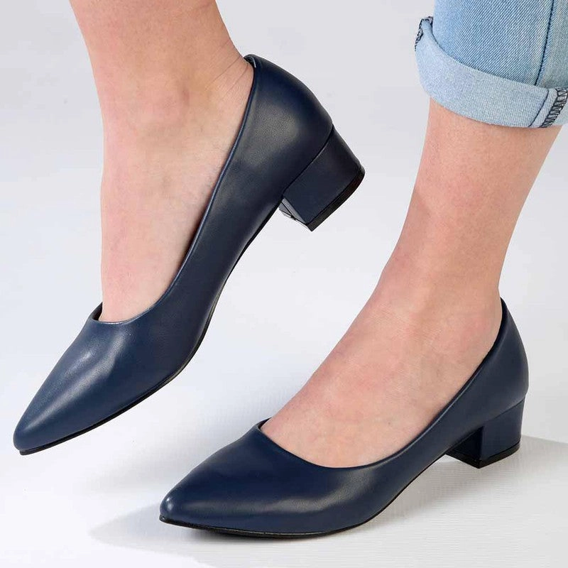  Madison Bernadette Low Block Heel Court - Navy