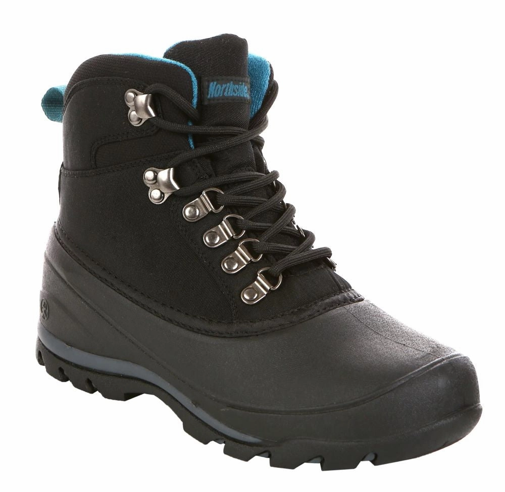 'Northside' Women's Glacier Peak 200GR WP Winter Boot - Black / Teal Black Hiking Shoes