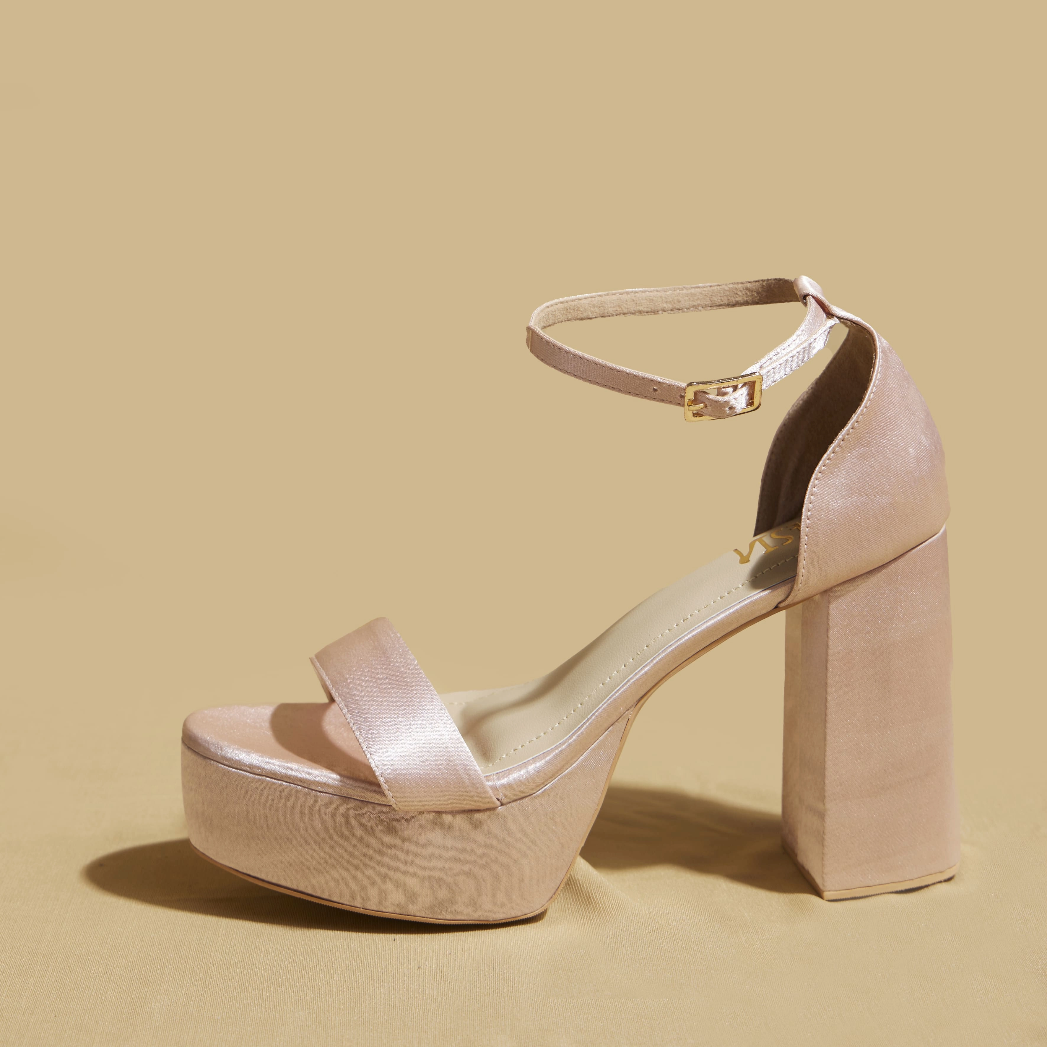 Nude Satin Open Toe Pumps  4 to 4.5 Inch Heel & Platform | Customisable