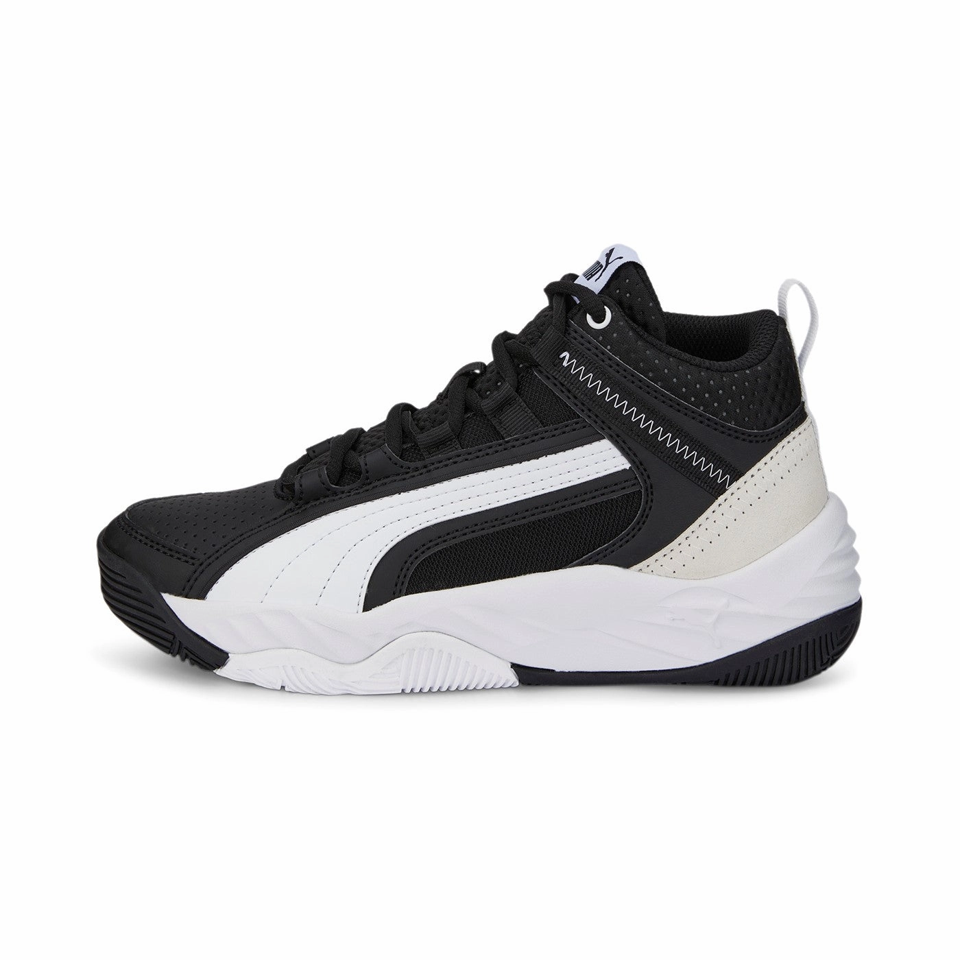  Puma sneakers alta da ragazzo Rebound Future Evo Core Jr 386170 01 black-white