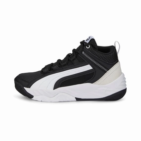  Puma sneakers alta da ragazzo Rebound Future Evo Core Jr 386170 01 black-white
