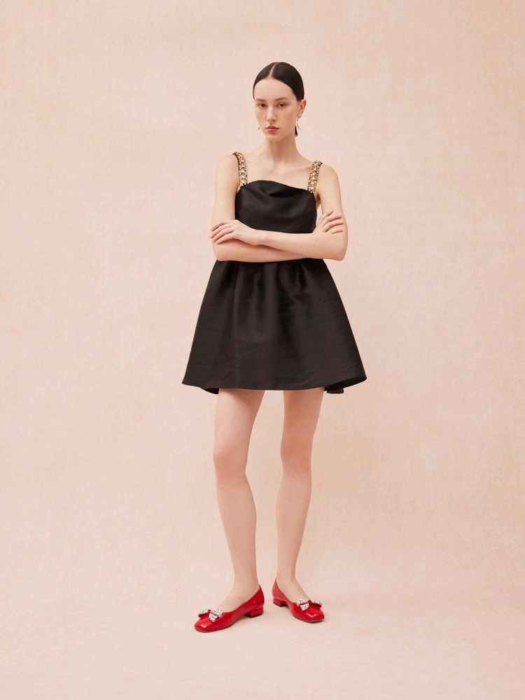 [SALE]Katy Diamante Embellished Bow Patent Leather Flats