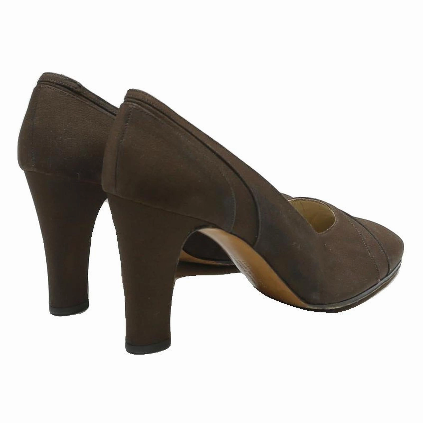 SALVATORE FERRAGAMO Womens Brown Synthetic Classic Court Heels UK 4.5 Elegant