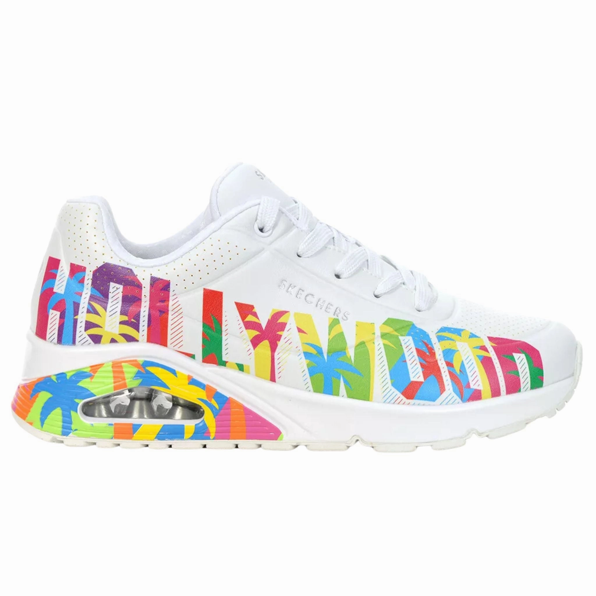  Skechers Women's 177995 Uno-ONE FOR Stars! White Multi Casual Shoes