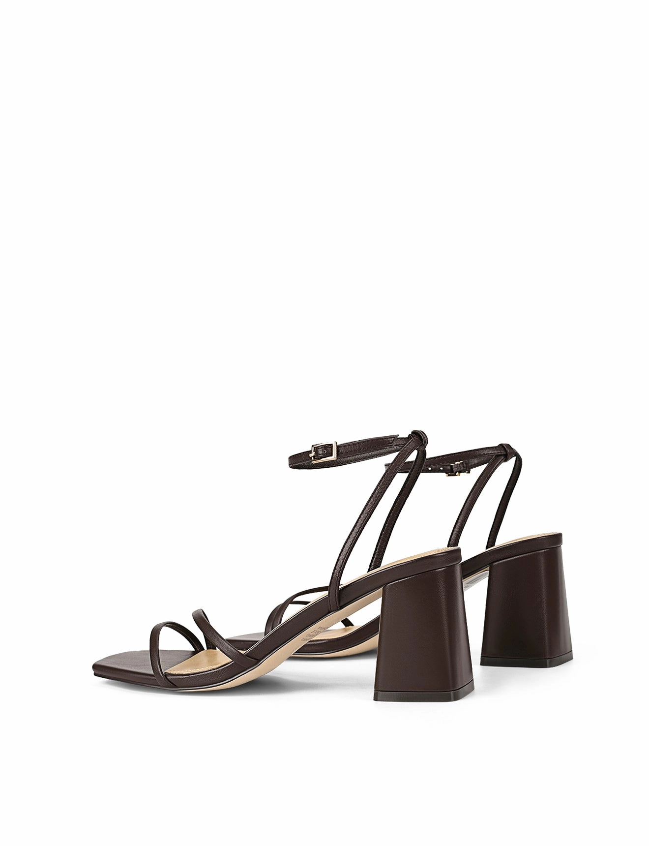 Stacie Block Heel Sandals - Chocolate Brown Leather
