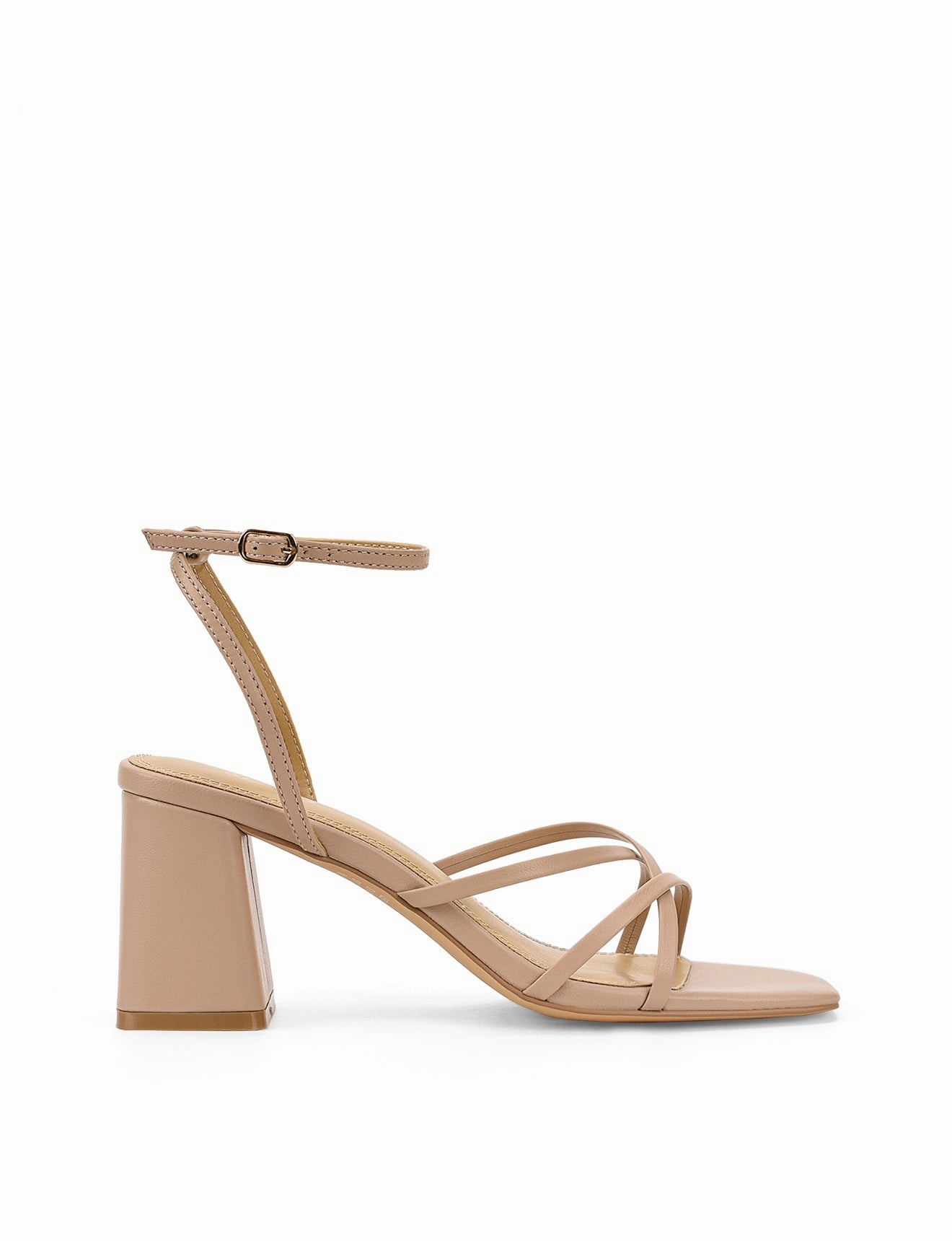  Straus Block Heel Sandals - Seashell Leather