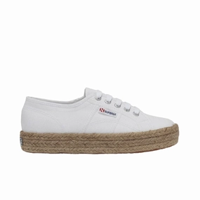 Superga scarpa sneakers da donna in tela con 2730 S00CF20 901 bianco 