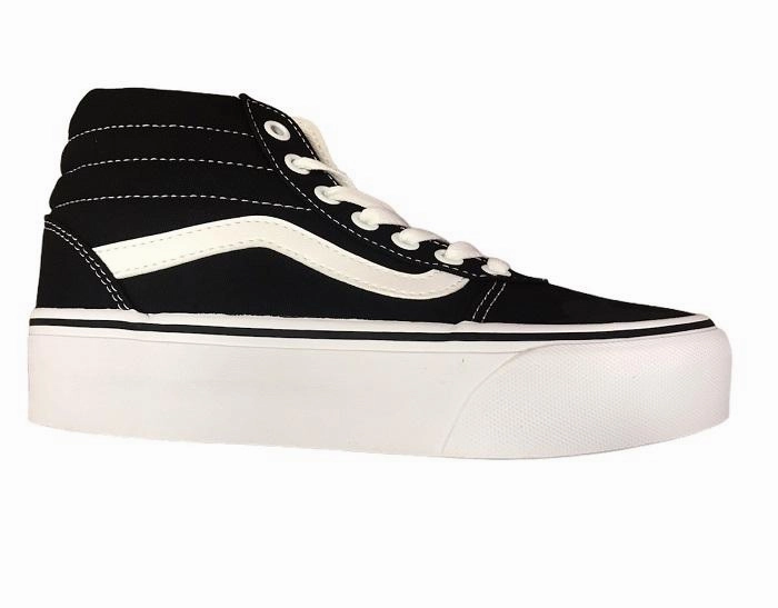  Vans scarpa sneakers da donna con zeppa Ward Hi in tela VN0A4BUC1WX1 nero bianco