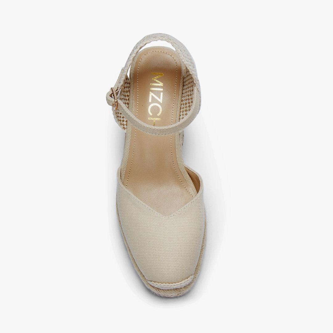 *VITTORIA - beige ankle strap espadrilles