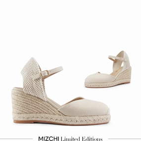  *VITTORIA - beige ankle strap espadrilles