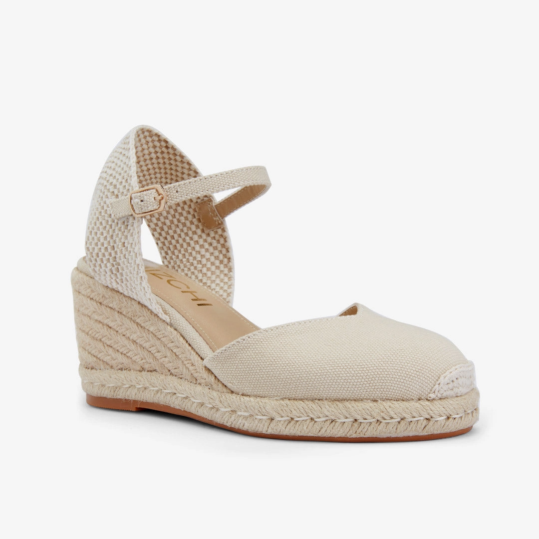 *VITTORIA - beige ankle strap espadrilles