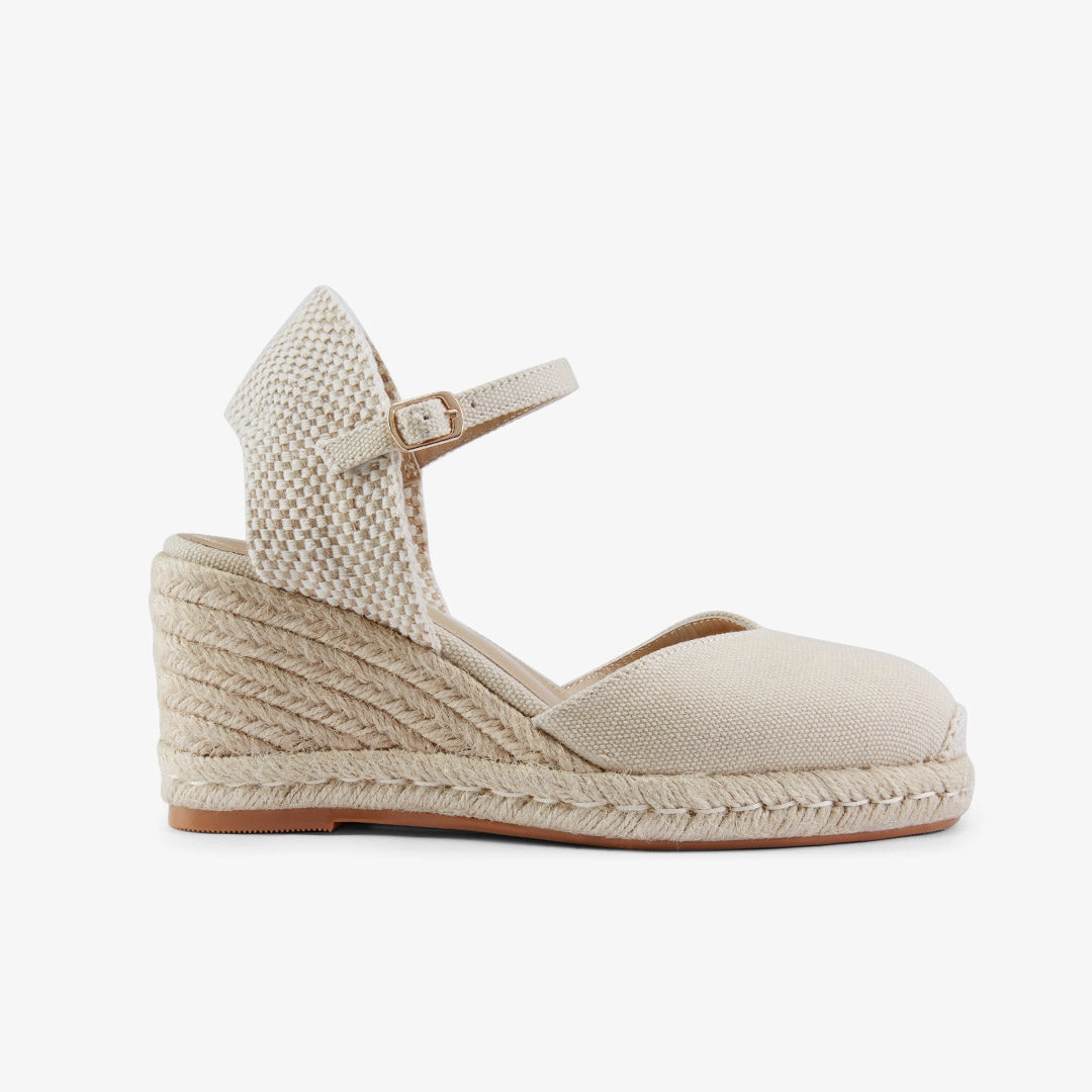 *VITTORIA - beige ankle strap espadrilles
