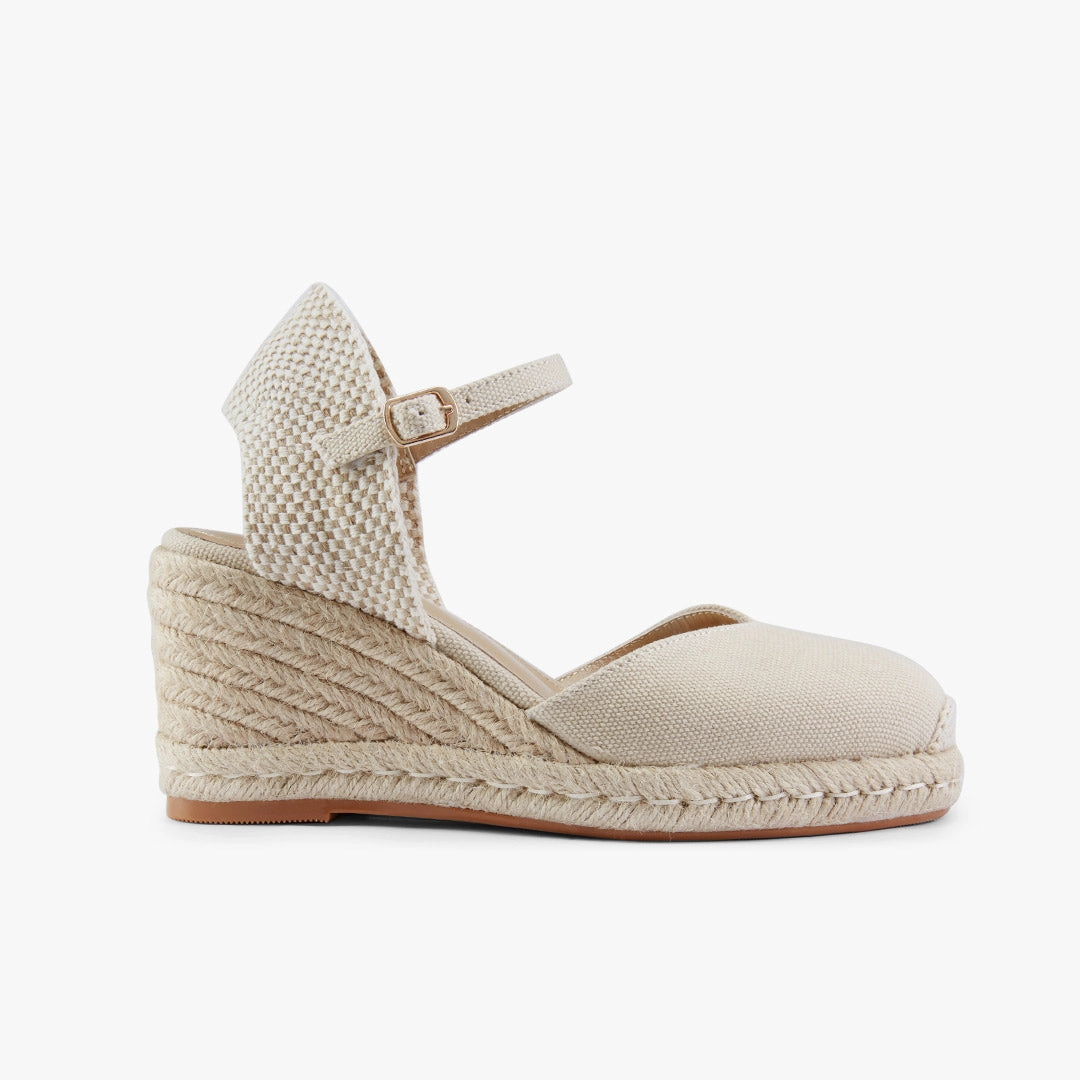 *VITTORIA - beige ankle strap espadrilles
