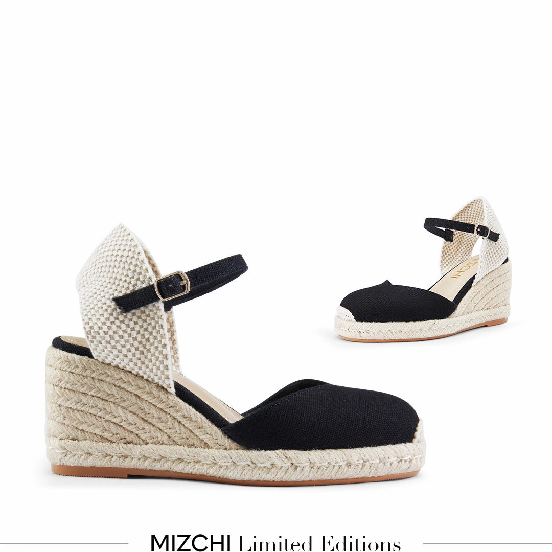 *VITTORIA - black ankle strap espadrilles
