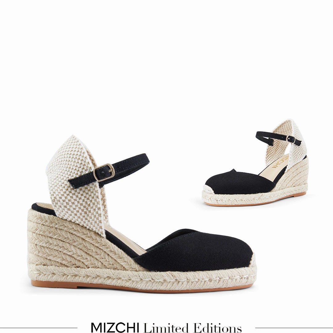 *VITTORIA - black ankle strap espadrilles