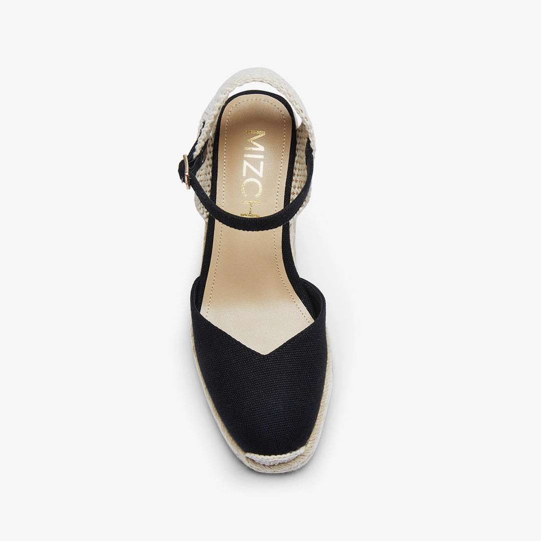 *VITTORIA - black ankle strap espadrilles