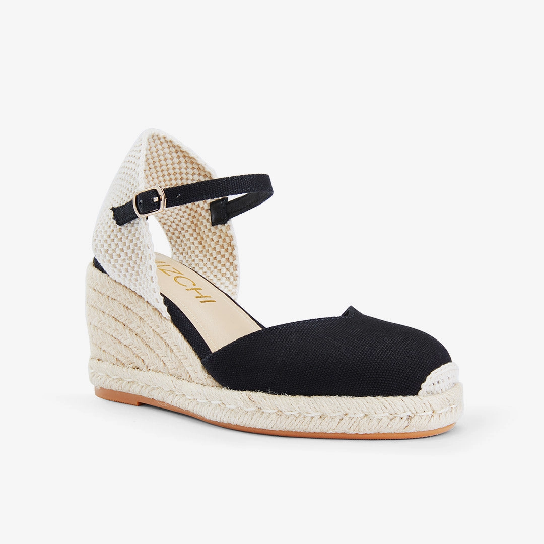 *VITTORIA - black ankle strap espadrilles