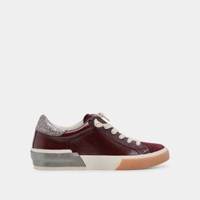 ZINA SNEAKERS BURGUNDY CRINKLE PATENT 