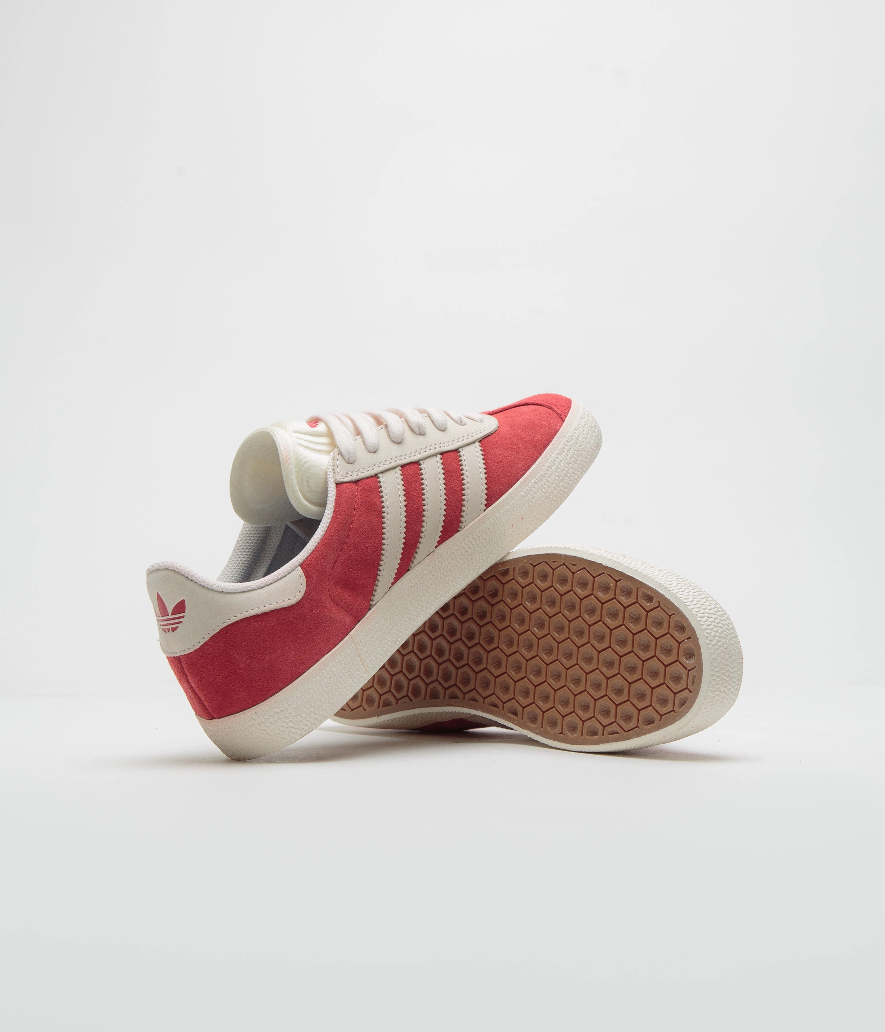 Adidas Gazelle ADV Shoes - Better Scarlet / Chalk White / Gold Metallic Adidas Artificial Turf Shoes