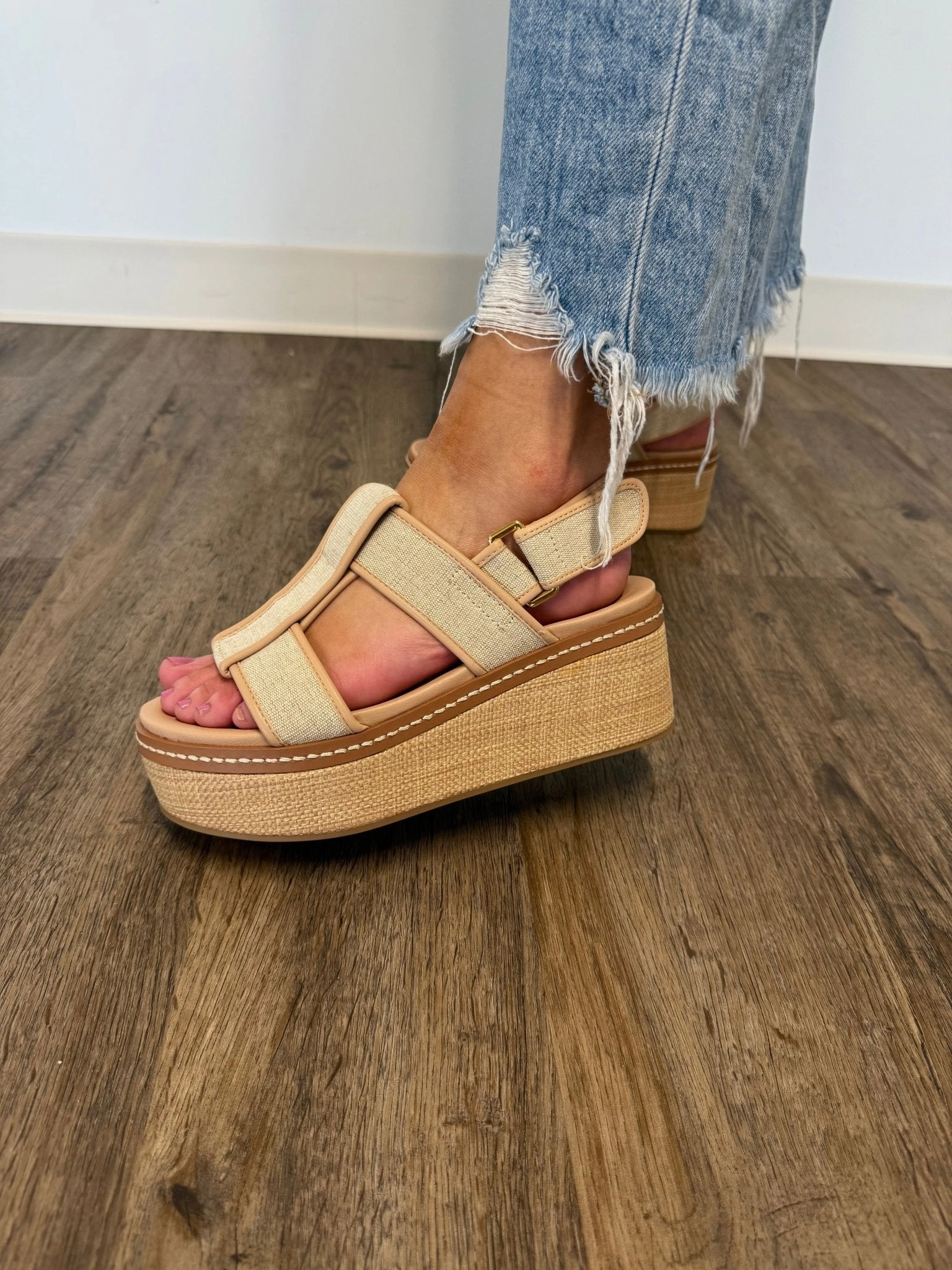 Mayari Sandals Chinese Laundry Swell Natural Platform Wedge Sandals - FINAL SALE