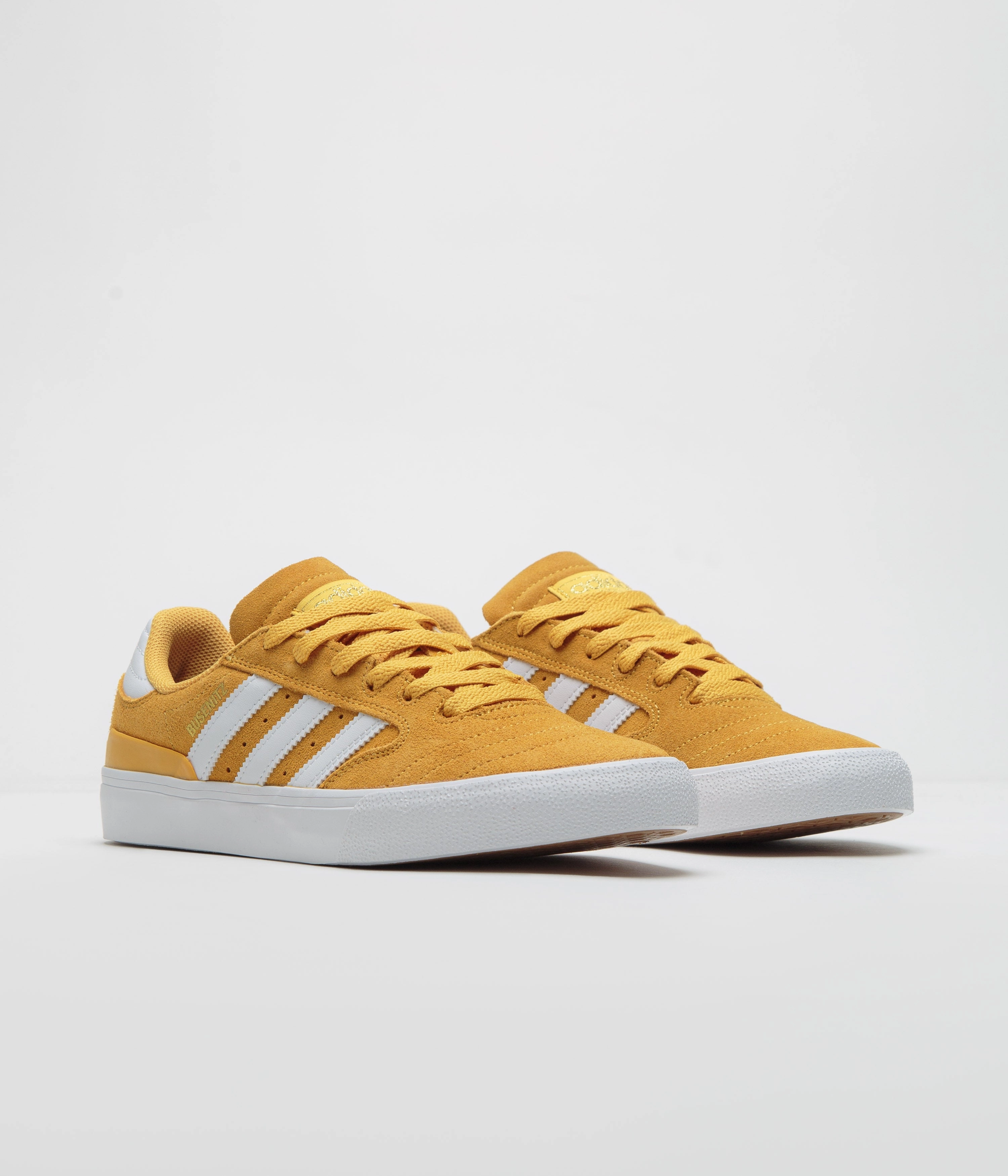 Adidas Busenitz Vulc II Shoes - Preloved Yellow / FTWR White / Gold Metallic Lacing Adidas Shoes